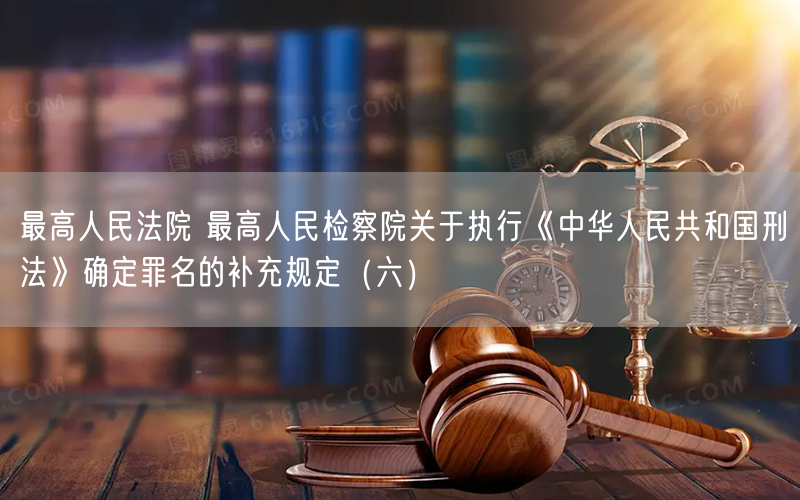 最高人民法院 最高人民检察院关于执行《中华人民共和国刑法》确定罪名的补充规定（六）(图1)
